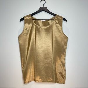 THAI SILK Women's  Beautiful Tank Top Shirt Bronze Gold Size Large